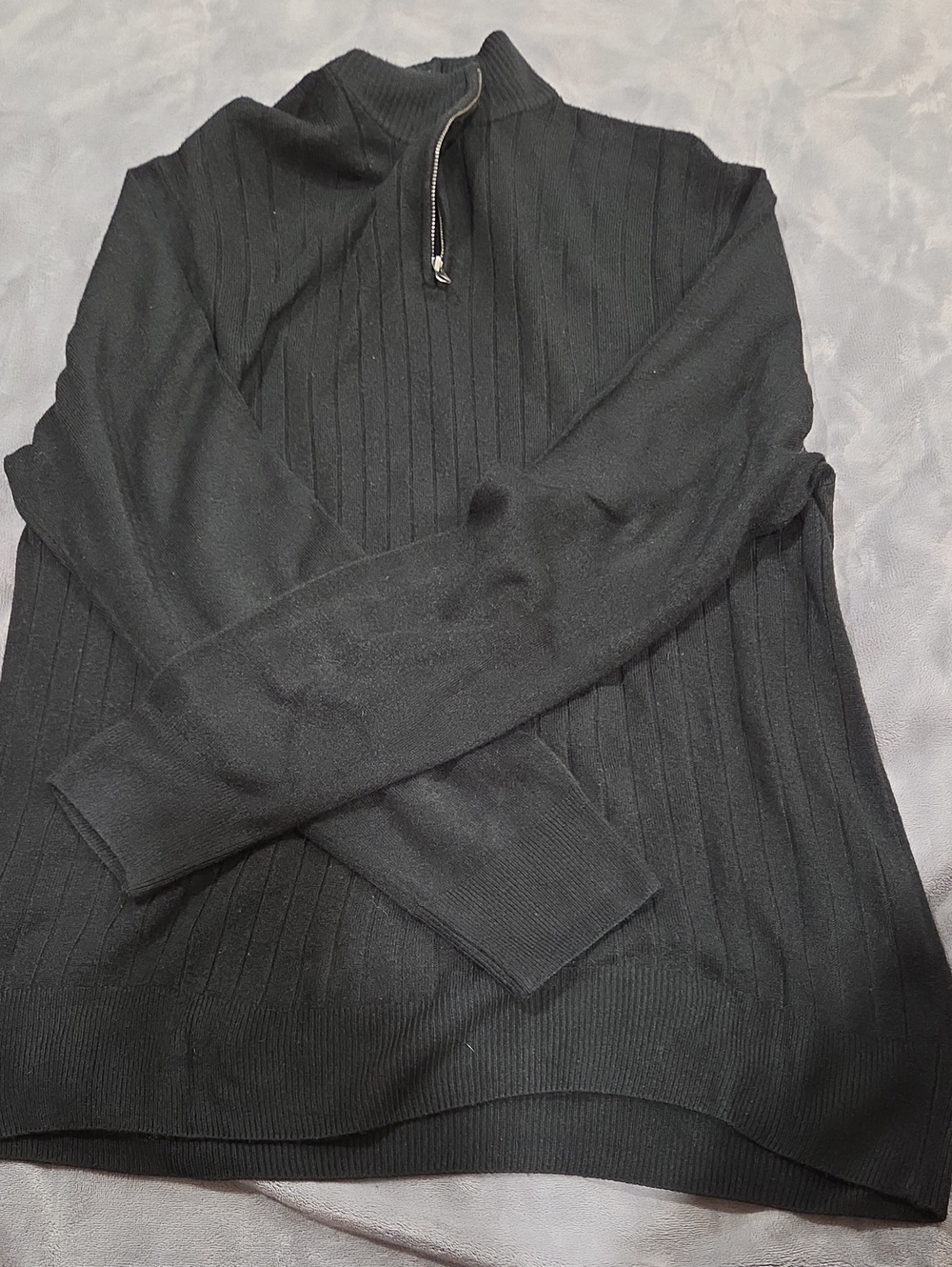 Dockers Black Ribbed Half-Zip Sweater